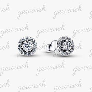 Pandora Round Pavé Halo Stud Earrings